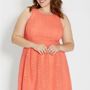 Maurices Coral Lace Sleeveless Dress • Women’s Large